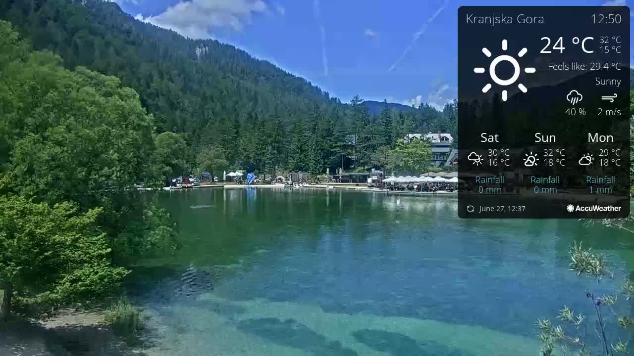 Kranjska Gora, Jezero Jasna Lake Live Cam - Jesenice, Gorenjska (Upper Carniola), Slovenia