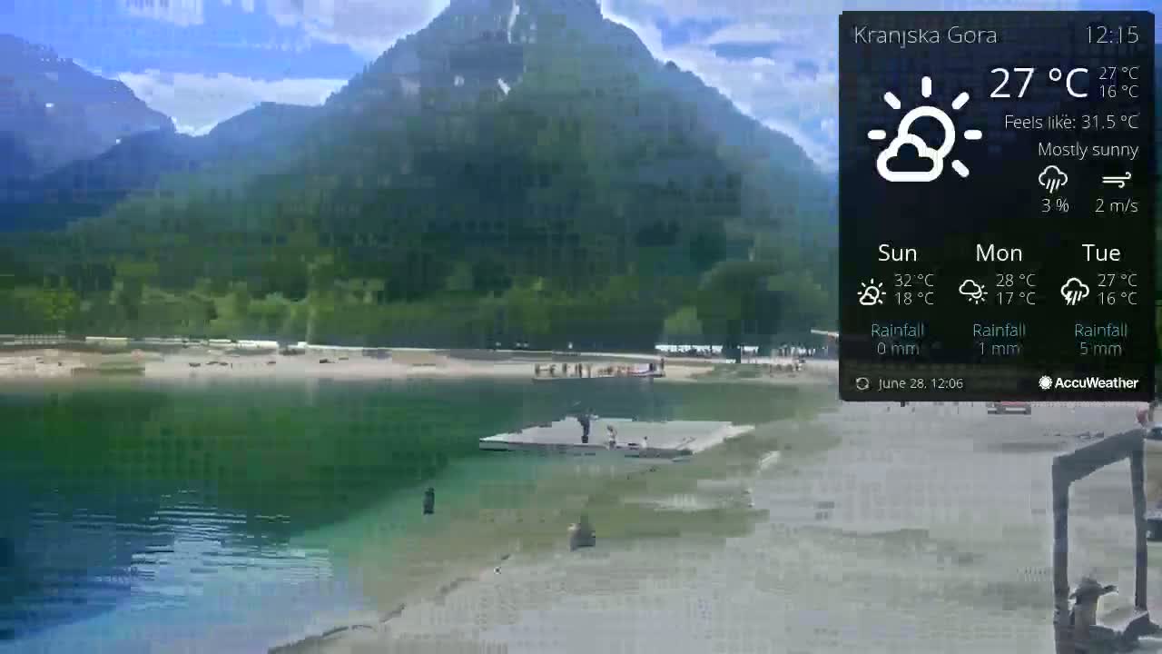 Kranjska Gora, Jezero Jasna Lake Live Cam - Jesenice, Gorenjska (Upper Carniola), Slovenia