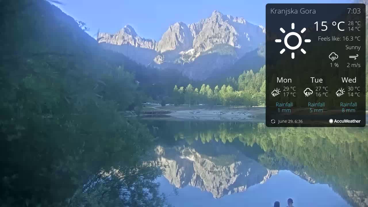 Kranjska Gora, Jezero Jasna Lake Live Cam - Jesenice, Gorenjska (Upper Carniola), Slovenia