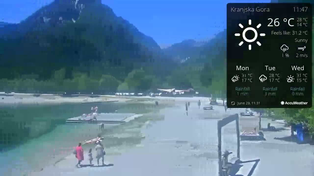 Kranjska Gora, Jezero Jasna Lake Live Cam - Jesenice, Gorenjska (Upper Carniola), Slovenia