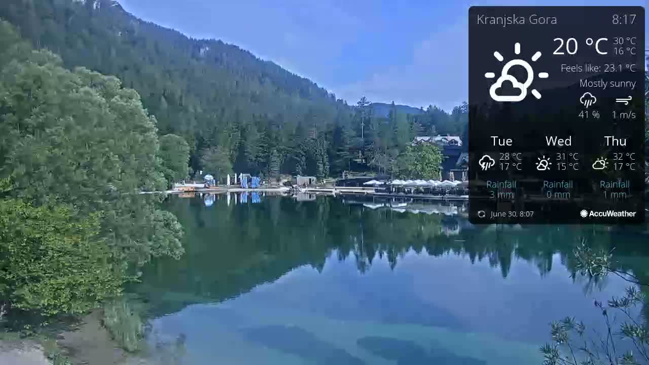 Kranjska Gora, Jezero Jasna Lake Live Cam - Jesenice, Gorenjska (Upper Carniola), Slovenia