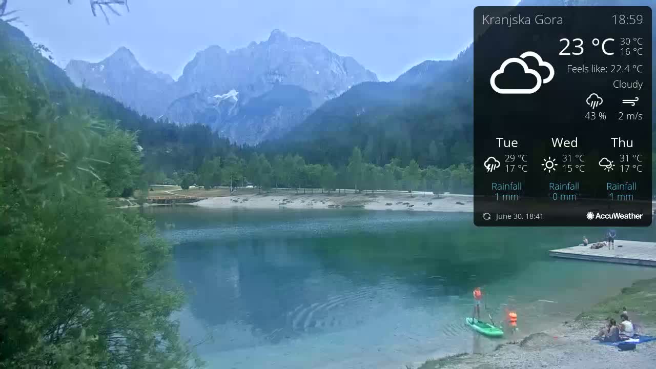 Kranjska Gora, Jezero Jasna Lake Live Cam - Jesenice, Gorenjska (Upper Carniola), Slovenia