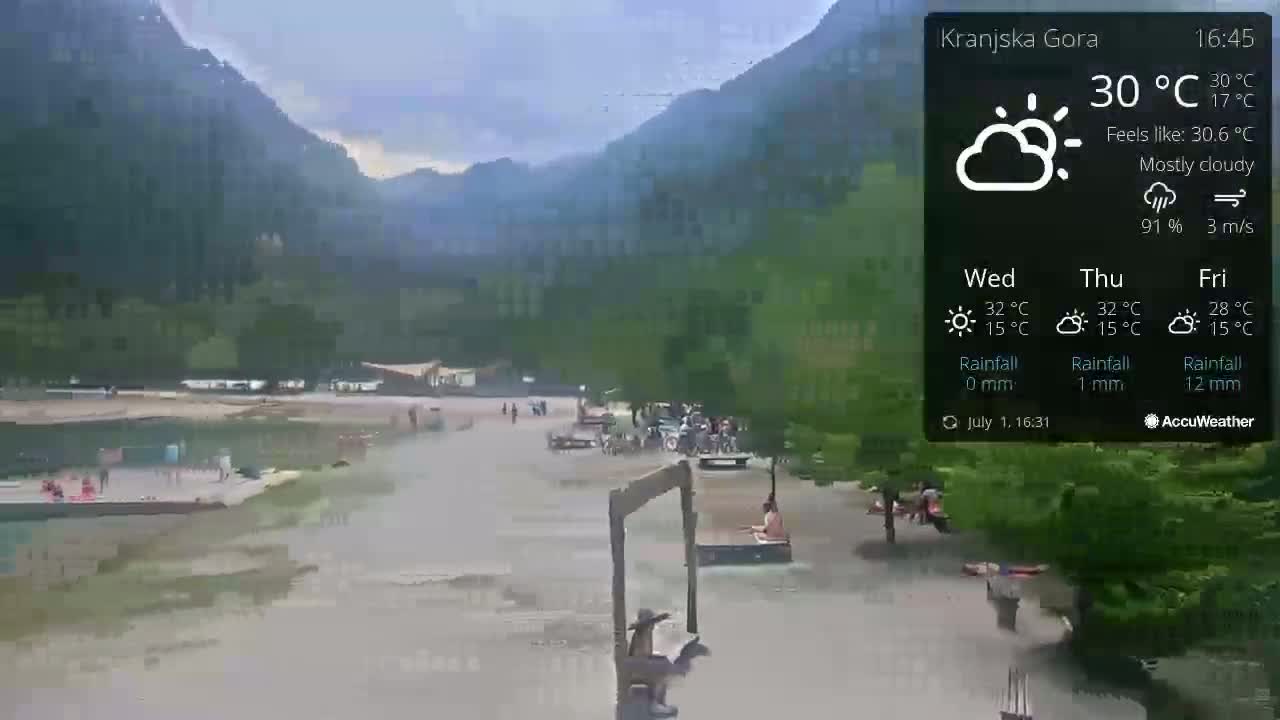 Kranjska Gora, Jezero Jasna Lake Live Cam - Jesenice, Gorenjska (Upper Carniola), Slovenia