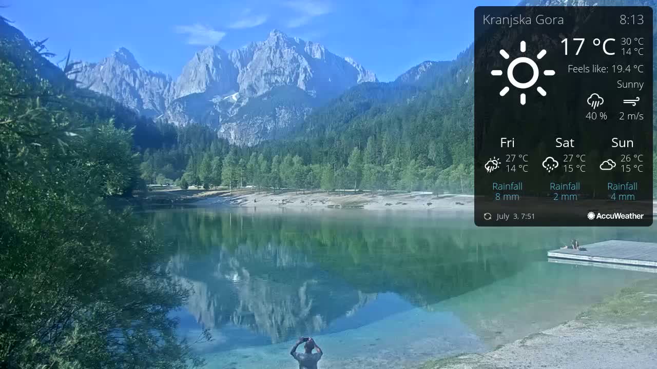 Kranjska Gora, Jezero Jasna Lake Live Cam - Jesenice, Gorenjska (Upper Carniola), Slovenia