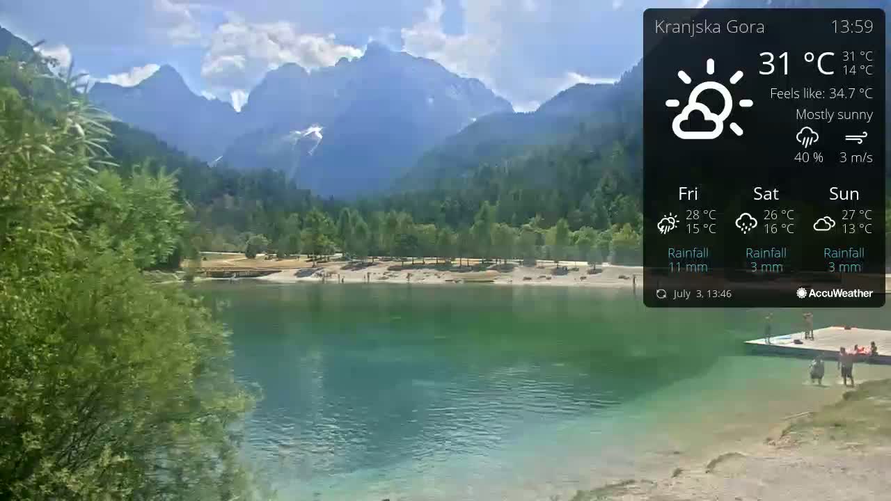 Kranjska Gora, Jezero Jasna Lake Live Cam - Jesenice, Gorenjska (Upper Carniola), Slovenia