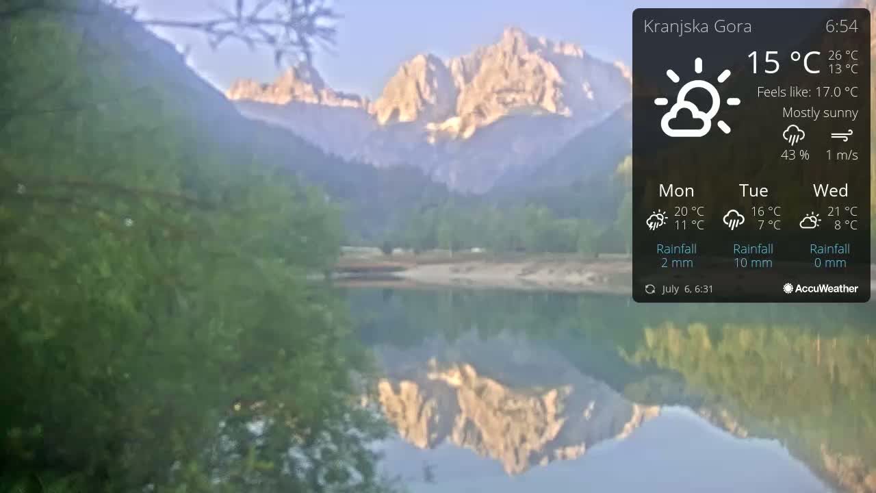 Kranjska Gora, Jezero Jasna Lake Live Cam - Jesenice, Gorenjska (Upper Carniola), Slovenia
