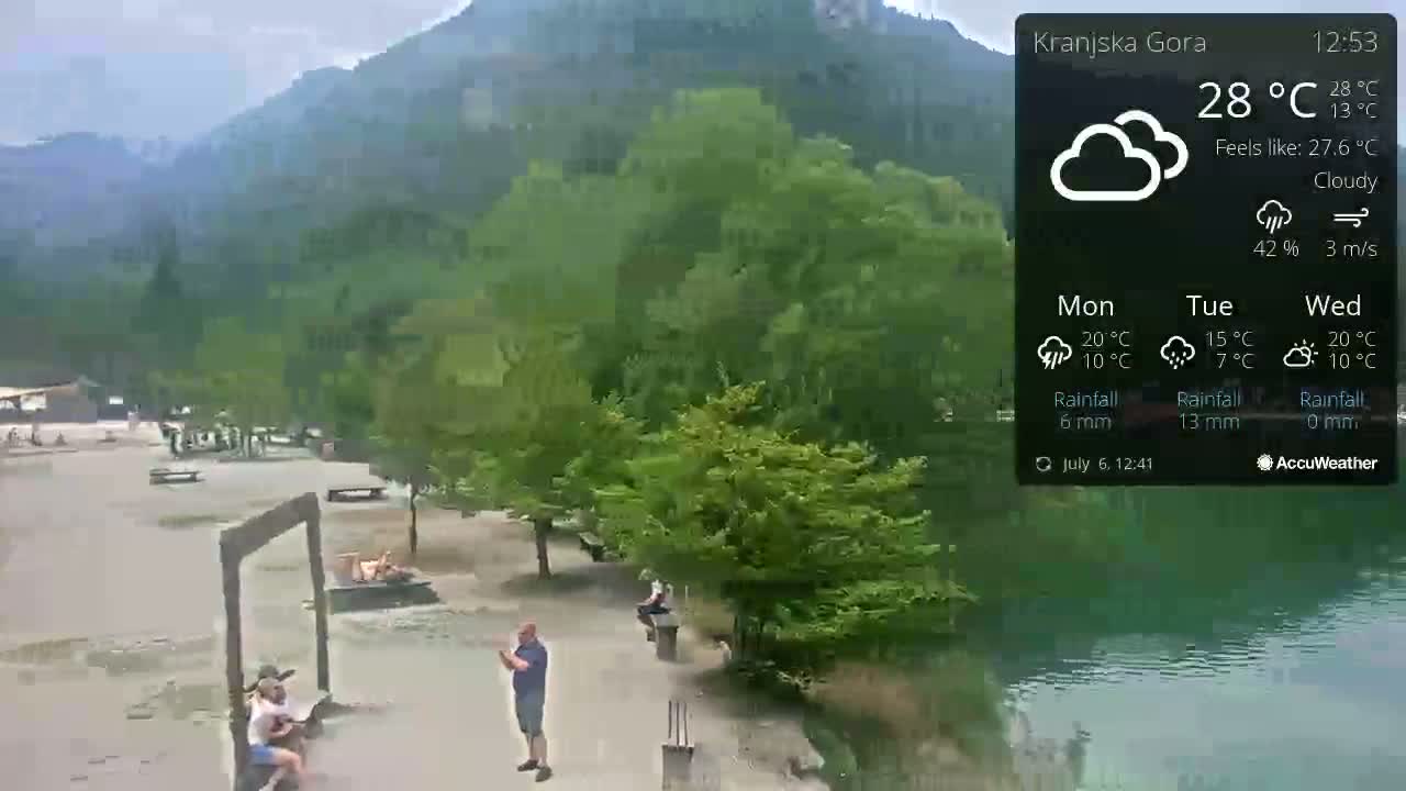 Kranjska Gora, Jezero Jasna Lake Live Cam - Jesenice, Gorenjska (Upper Carniola), Slovenia