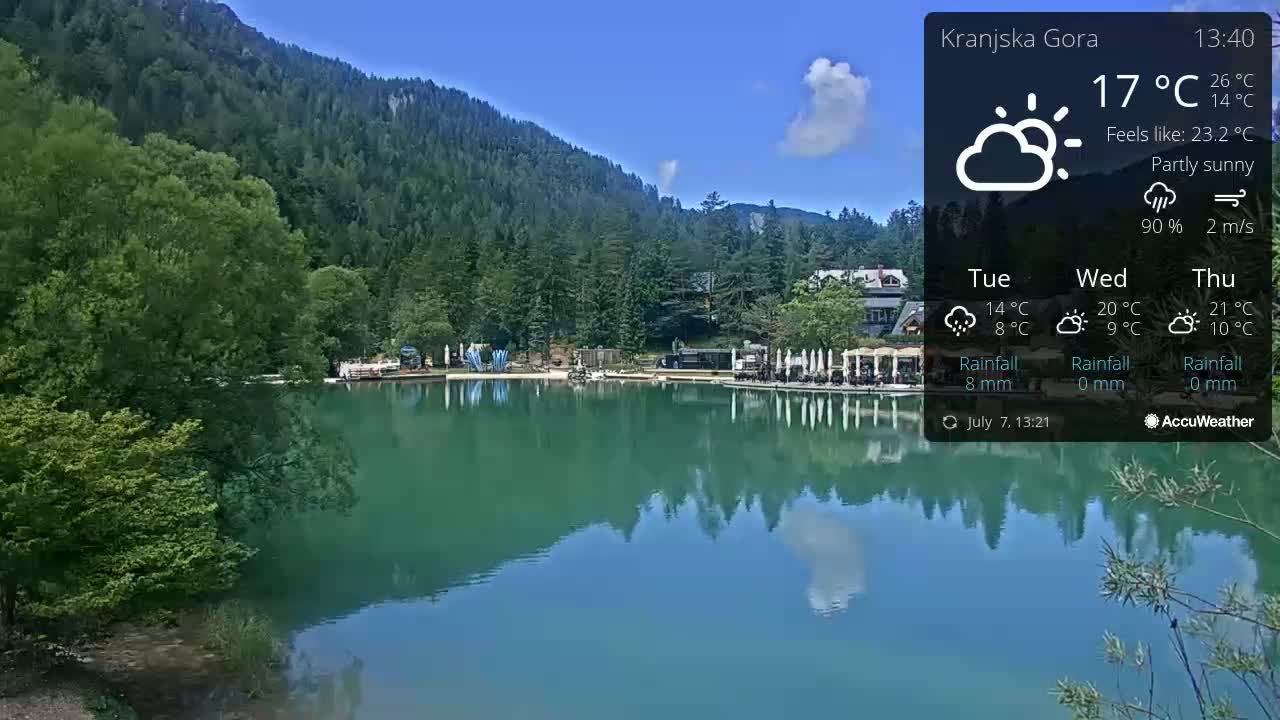 Kranjska Gora, Jezero Jasna Lake Live Cam - Jesenice, Gorenjska (Upper Carniola), Slovenia