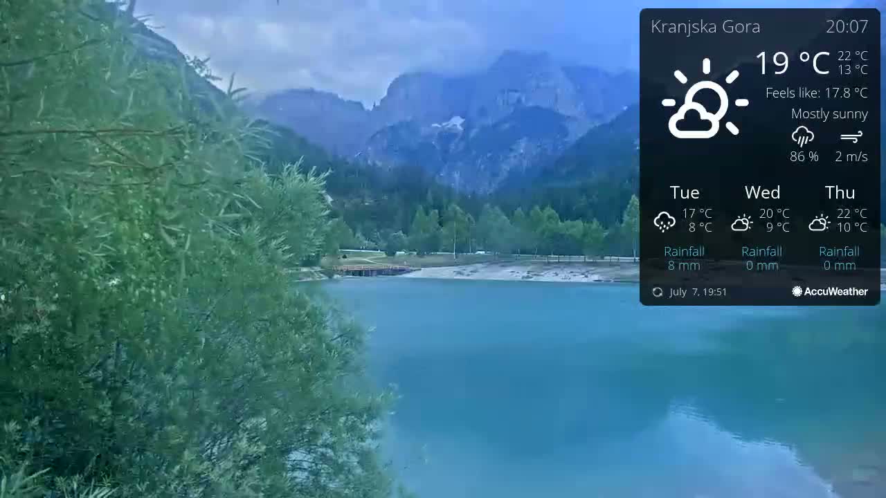 Kranjska Gora, Jezero Jasna Lake Live Cam - Jesenice, Gorenjska (Upper Carniola), Slovenia