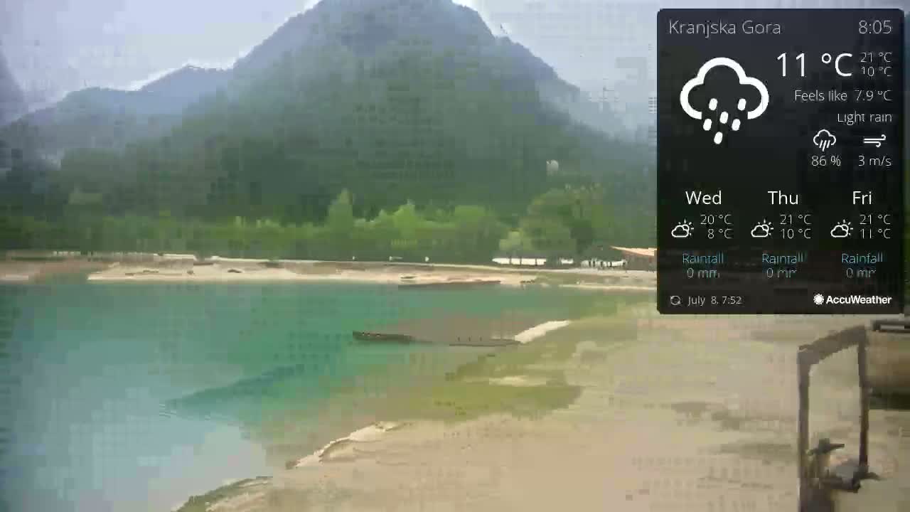 Kranjska Gora, Jezero Jasna Lake Live Cam - Jesenice, Gorenjska (Upper Carniola), Slovenia
