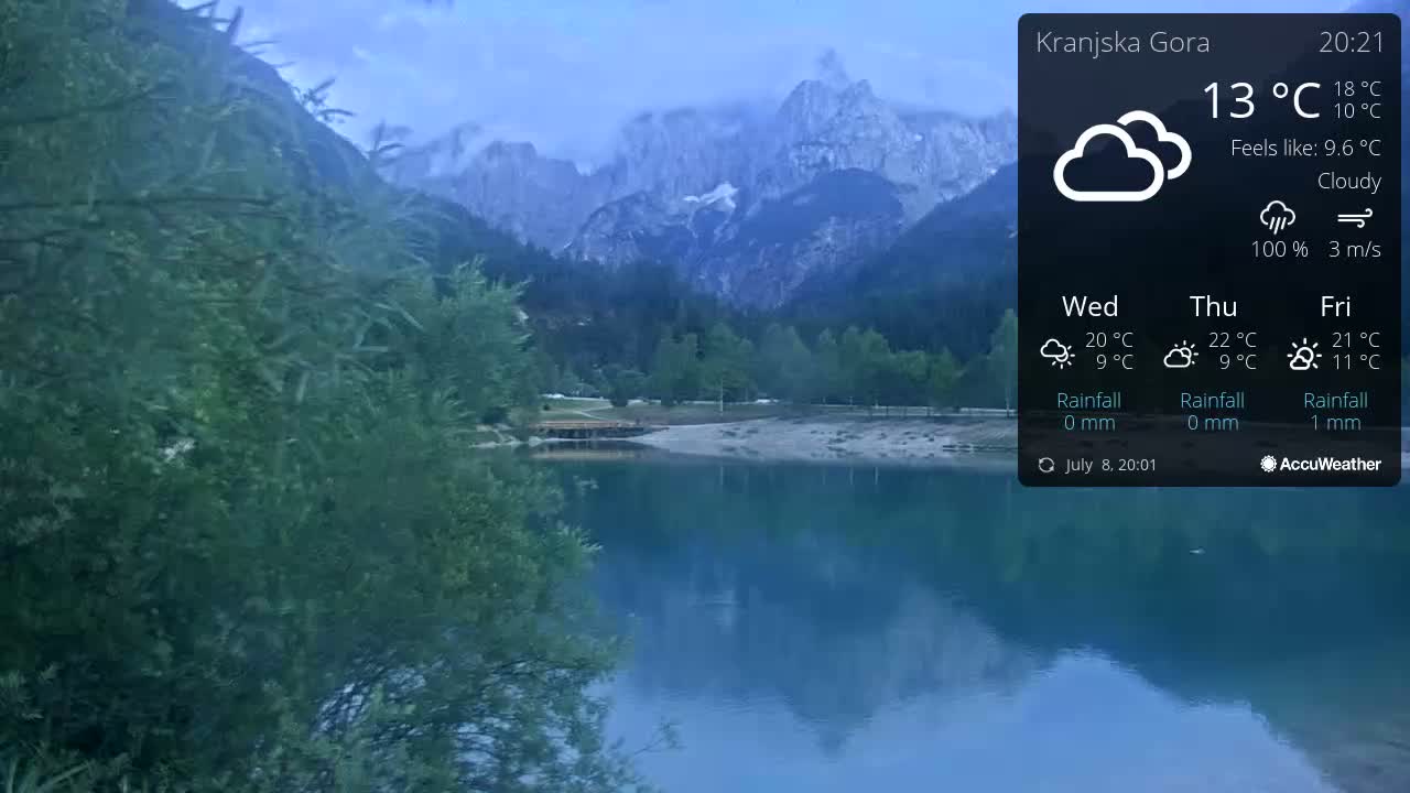 Kranjska Gora, Jezero Jasna Lake Live Cam - Jesenice, Gorenjska (Upper Carniola), Slovenia