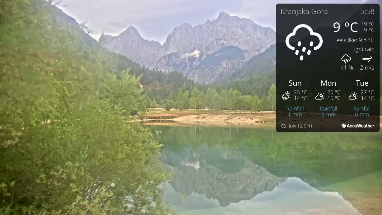 Kranjska Gora, Jezero Jasna Lake Live Cam - Jesenice, Gorenjska (Upper Carniola), Slovenia