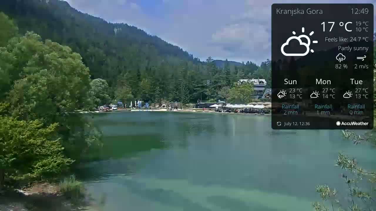 Kranjska Gora, Jezero Jasna Lake Live Cam - Jesenice, Gorenjska (Upper Carniola), Slovenia
