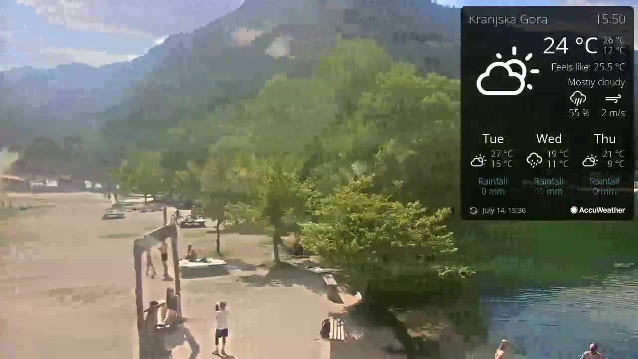 Kranjska Gora, Jezero Jasna Lake Live Cam - Jesenice, Gorenjska (Upper Carniola), Slovenia