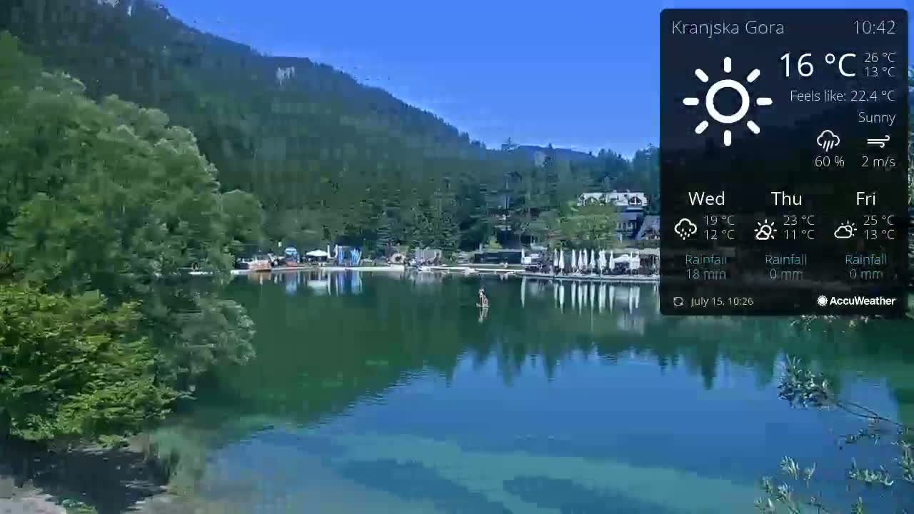 Kranjska Gora, Jezero Jasna Lake Live Cam - Jesenice, Gorenjska (Upper Carniola), Slovenia