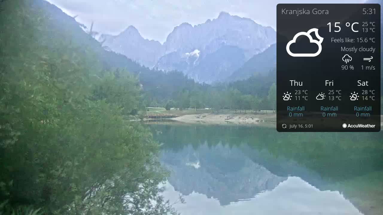 Kranjska Gora, Jezero Jasna Lake Live Cam - Jesenice, Gorenjska (Upper Carniola), Slovenia