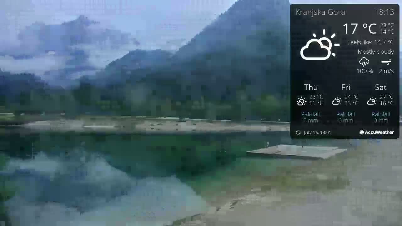 Kranjska Gora, Jezero Jasna Lake Live Cam - Jesenice, Gorenjska (Upper Carniola), Slovenia