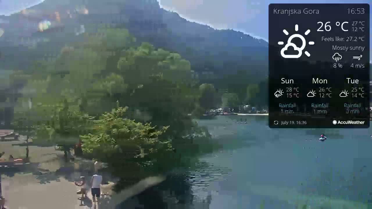 Kranjska Gora, Jezero Jasna Lake Live Cam - Jesenice, Gorenjska (Upper Carniola), Slovenia