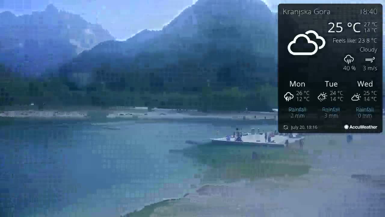 Kranjska Gora, Jezero Jasna Lake Live Cam - Jesenice, Gorenjska (Upper Carniola), Slovenia