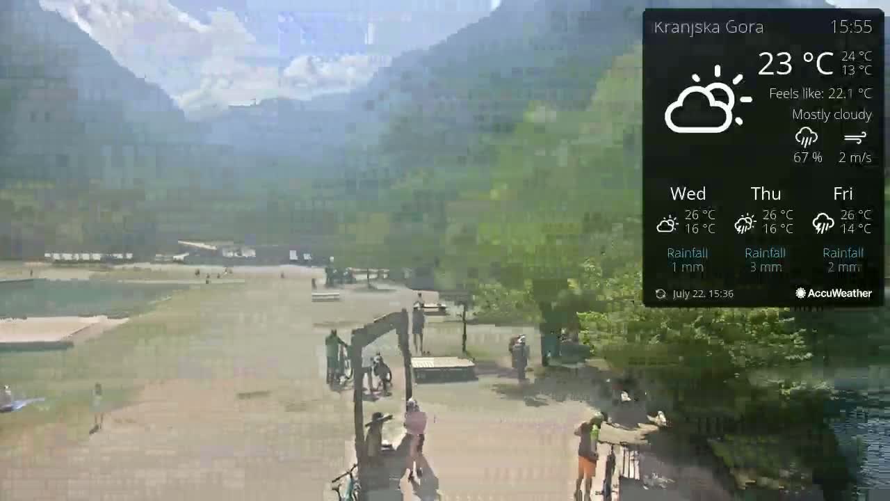 Kranjska Gora, Jezero Jasna Lake Live Cam - Jesenice, Gorenjska (Upper Carniola), Slovenia