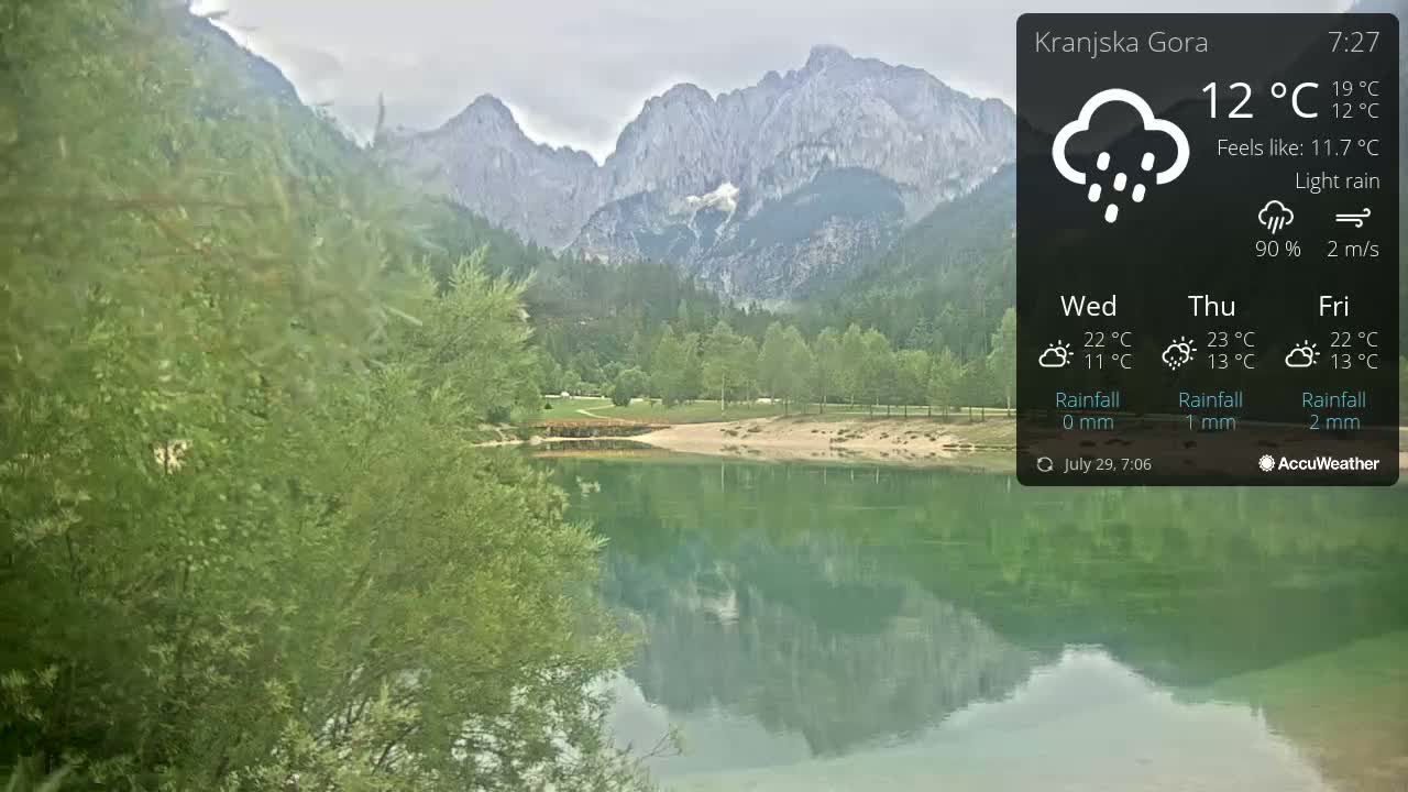 Kranjska Gora, Jezero Jasna Lake Live Cam - Jesenice, Gorenjska (Upper Carniola), Slovenia