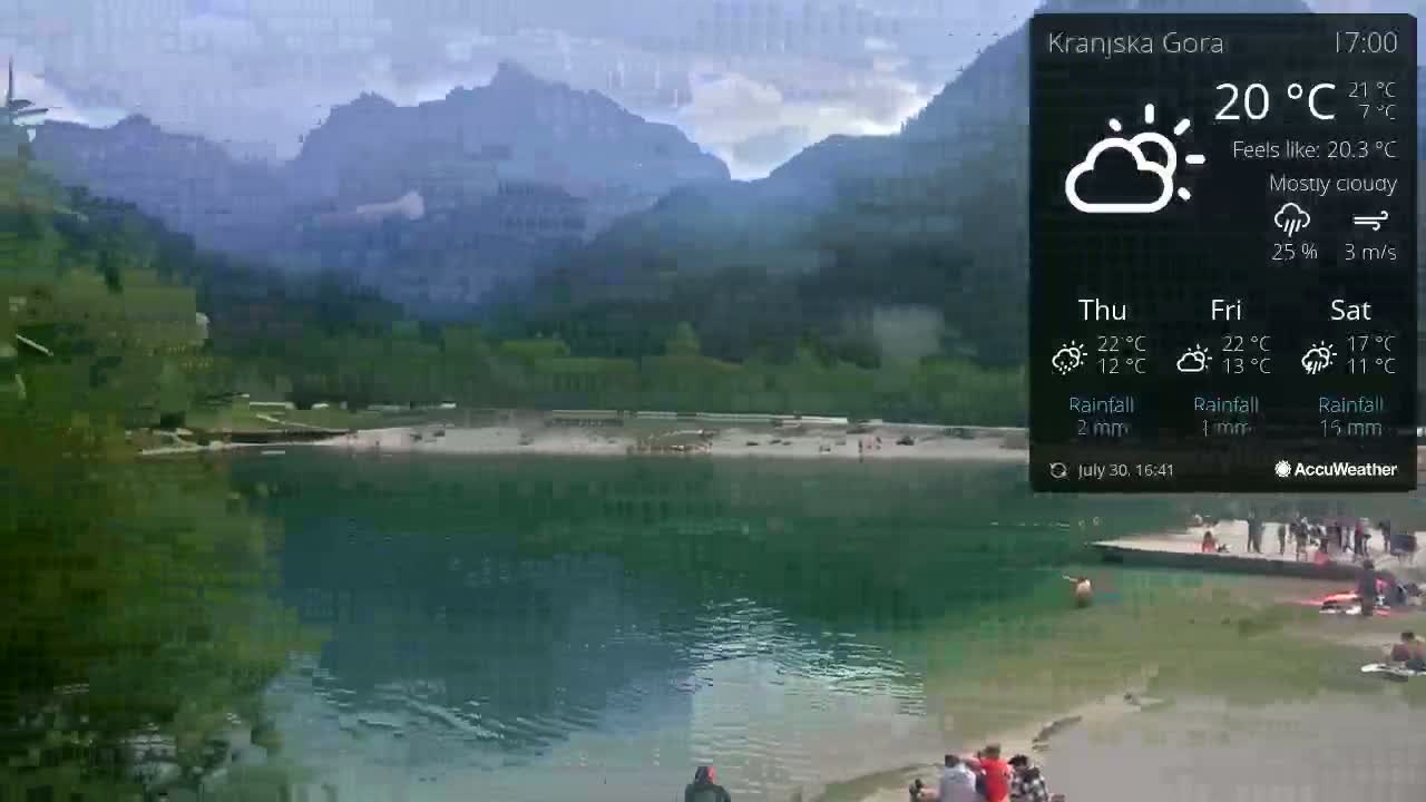 Kranjska Gora, Jezero Jasna Lake Live Cam - Jesenice, Gorenjska (Upper Carniola), Slovenia