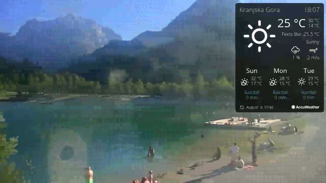 Kranjska Gora, Jezero Jasna Lake Live Cam - Jesenice, Gorenjska (Upper Carniola), Slovenia