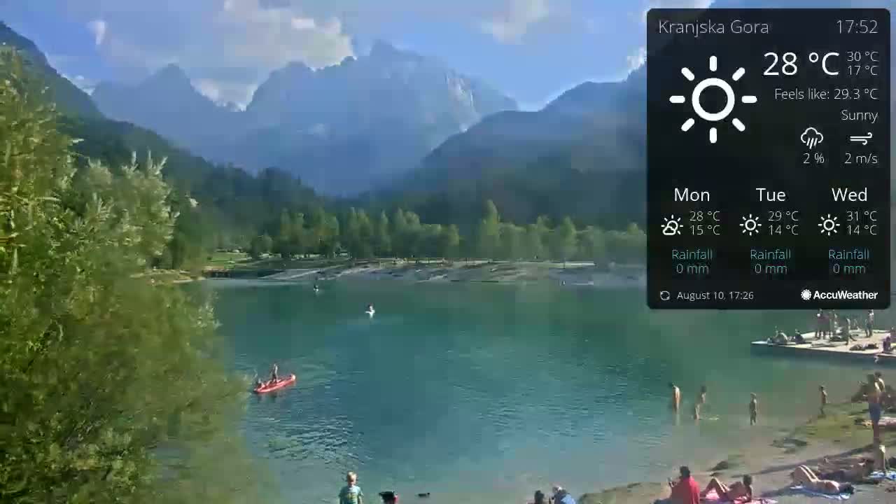 Kranjska Gora, Jezero Jasna Lake Live Cam - Jesenice, Gorenjska (Upper Carniola), Slovenia