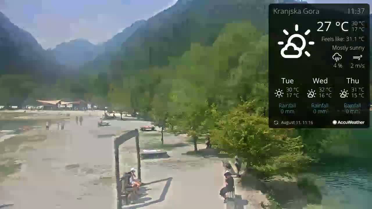 Kranjska Gora, Jezero Jasna Lake Live Cam - Jesenice, Gorenjska (Upper Carniola), Slovenia