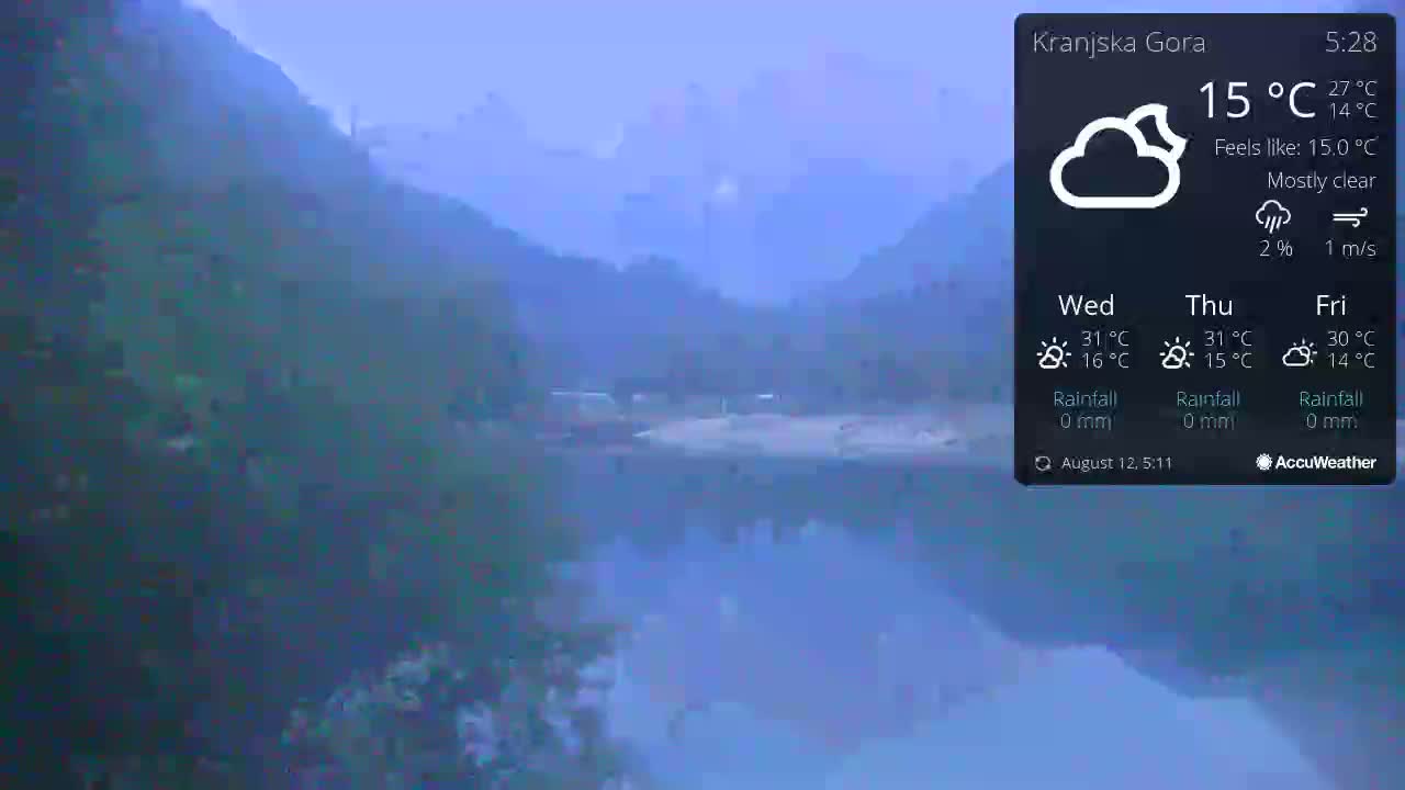 Kranjska Gora, Jezero Jasna Lake Live Cam - Jesenice, Gorenjska (Upper Carniola), Slovenia