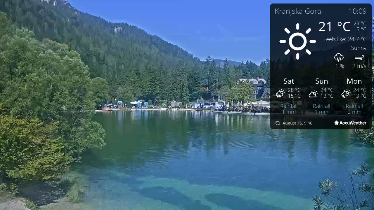 Kranjska Gora, Jezero Jasna Lake Live Cam - Jesenice, Gorenjska (Upper Carniola), Slovenia