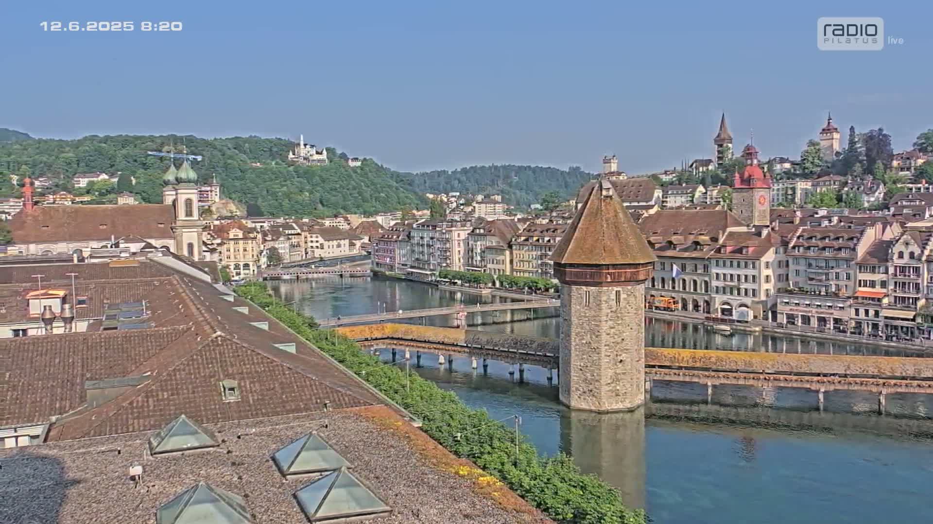 Luzern,  Lucerne Skyline Live Cam - Luzern, Lucerne-ville, Lucerne, Switzerland
