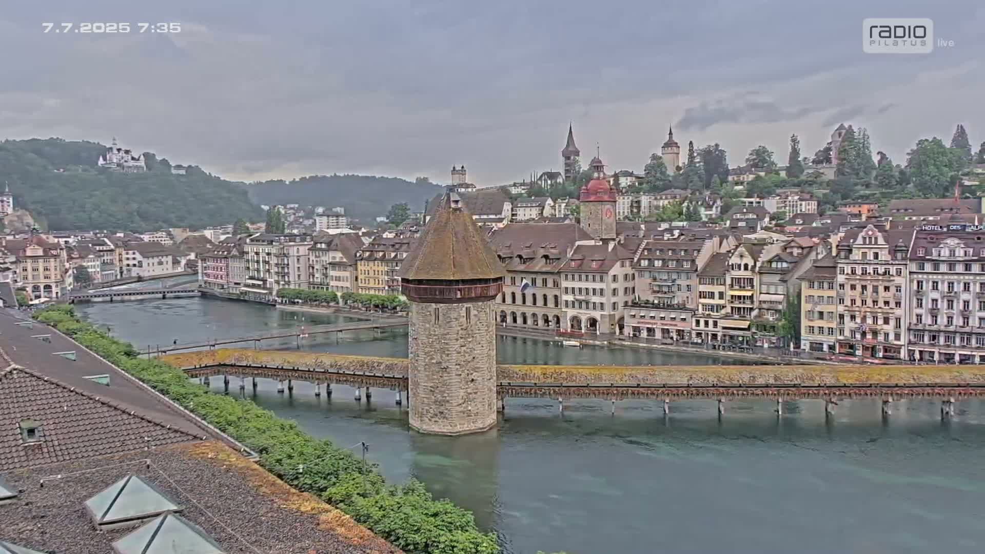 Luzern,  Lucerne Skyline Live Cam - Luzern, Lucerne-ville, Lucerne, Switzerland