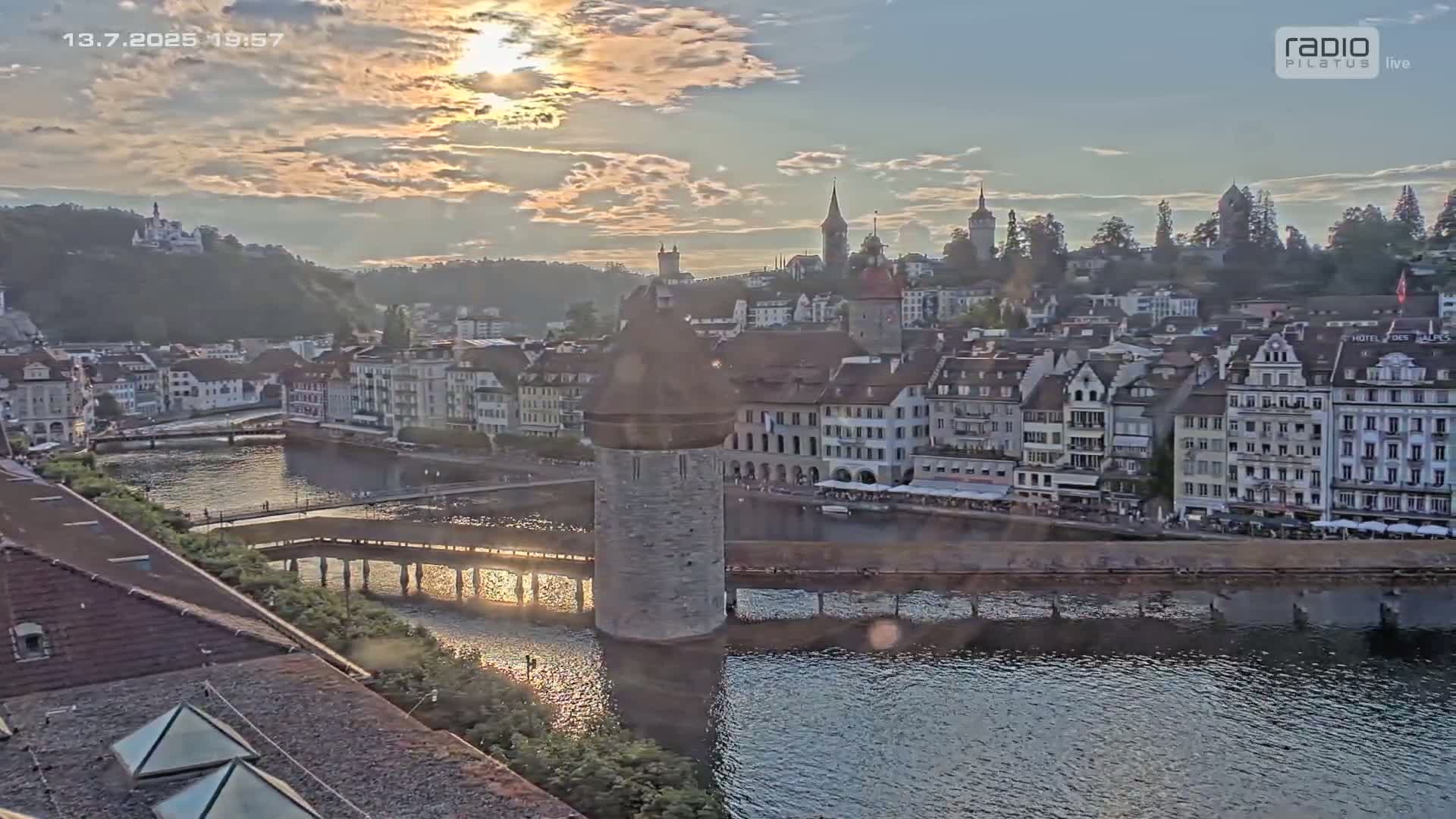 Luzern,  Lucerne Skyline Live Cam - Luzern, Lucerne-ville, Lucerne, Switzerland