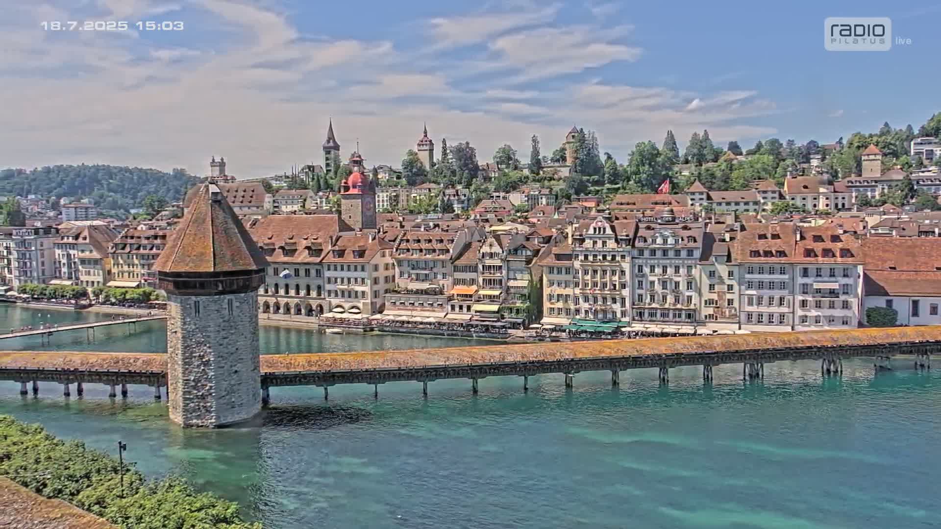 Luzern,  Lucerne Skyline Live Cam - Luzern, Lucerne-ville, Lucerne, Switzerland
