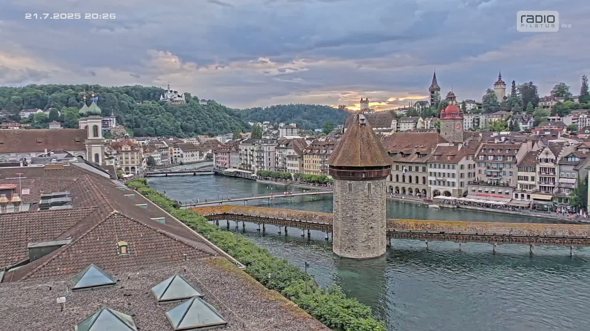 Luzern,  Lucerne Skyline Live Cam - Luzern, Lucerne-ville, Lucerne, Switzerland