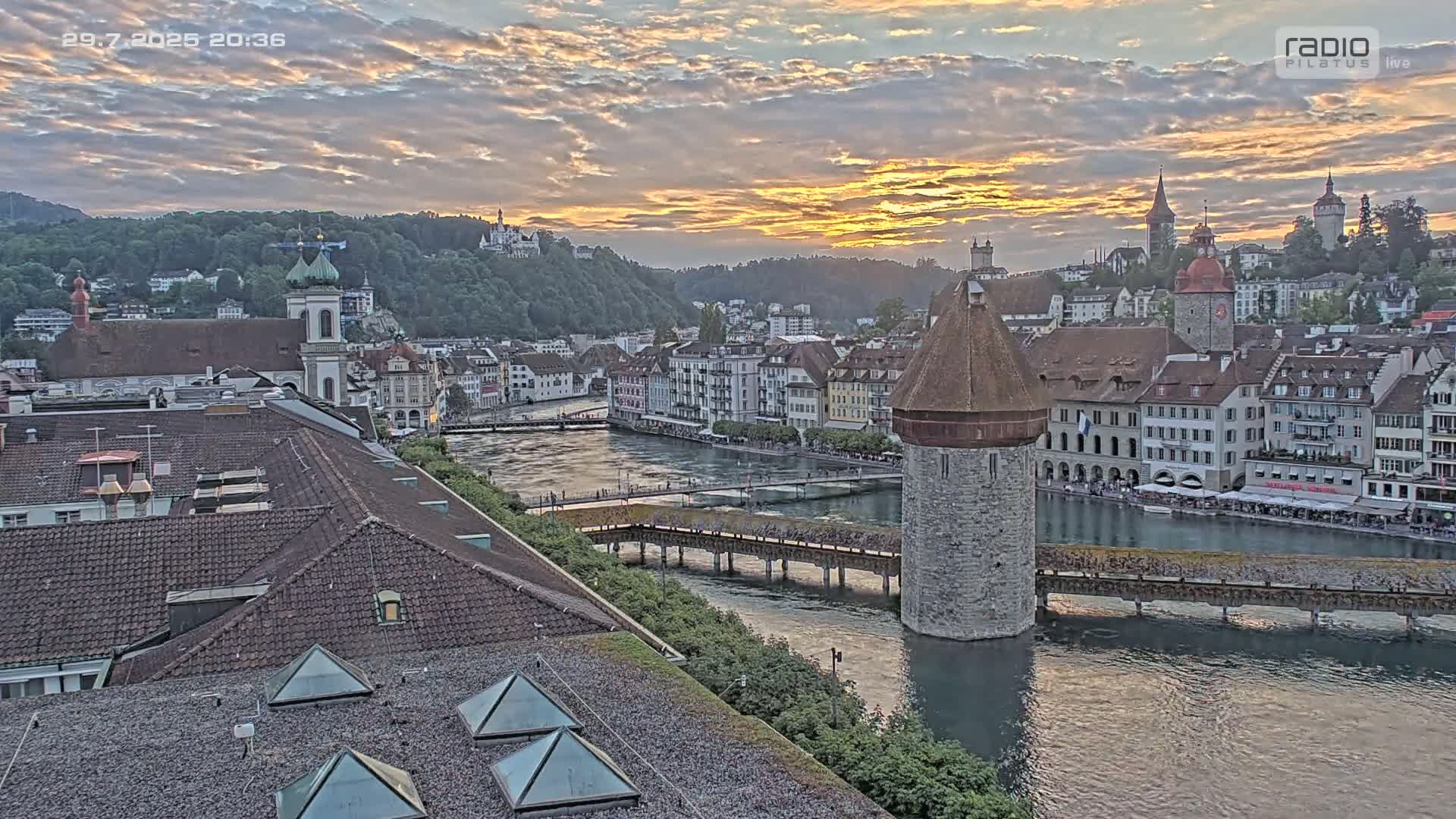 Luzern,  Lucerne Skyline Live Cam - Luzern, Lucerne-ville, Lucerne, Switzerland