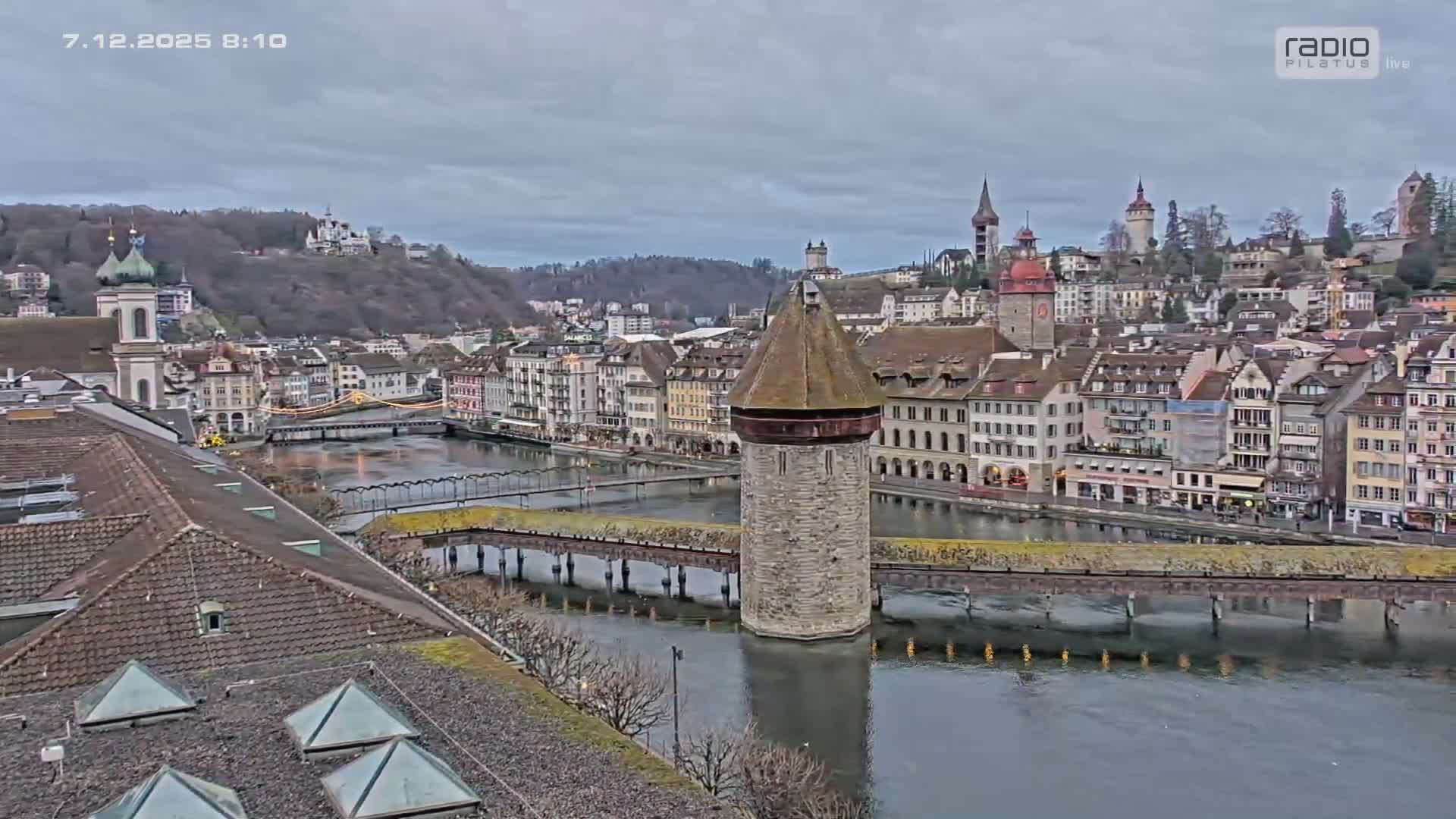 Luzern,  Lucerne Skyline Live Cam - Luzern, Lucerne-ville, Lucerne, Switzerland