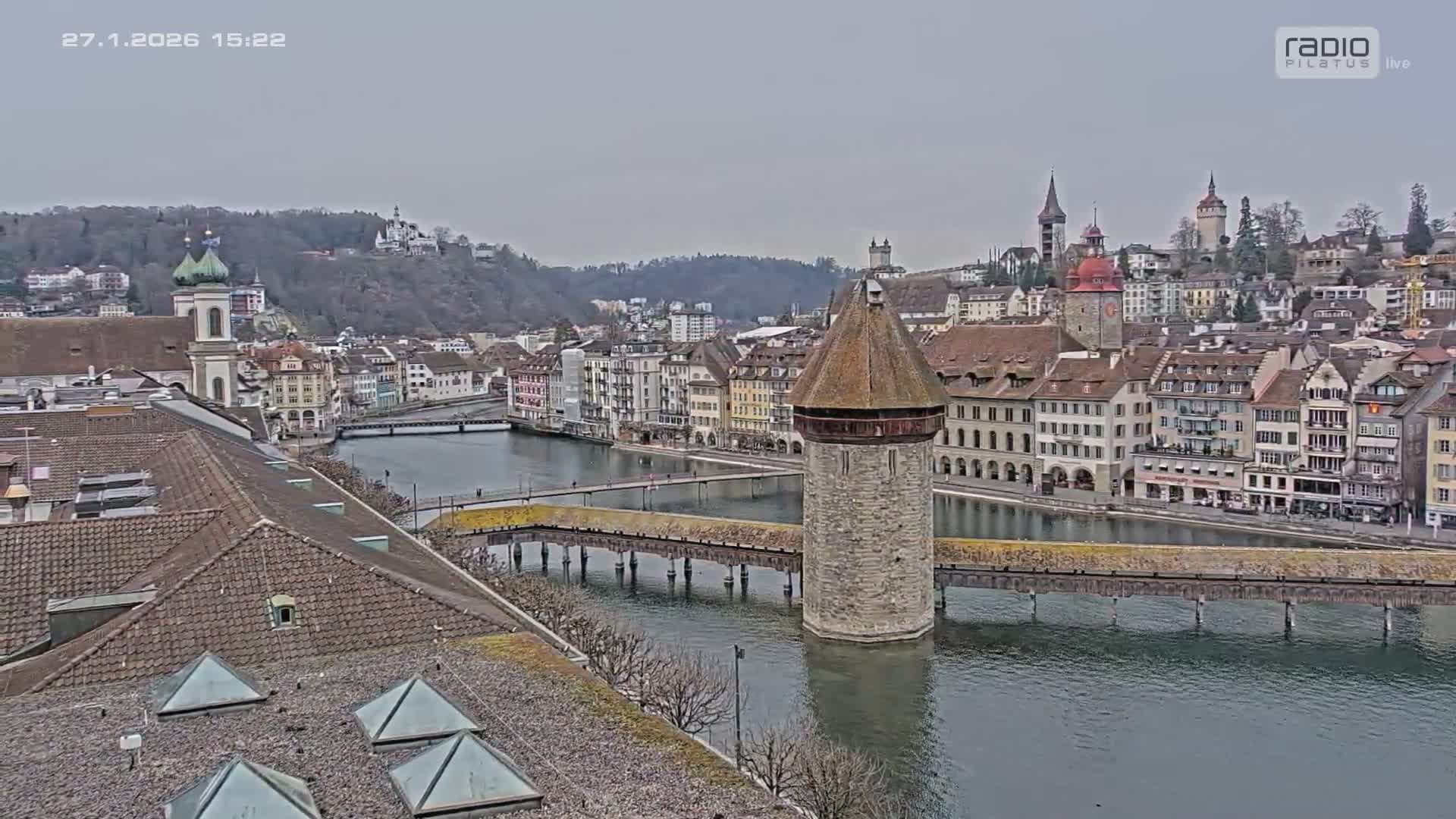 Luzern,  Lucerne Skyline Live Cam - Luzern, Lucerne-ville, Lucerne, Switzerland