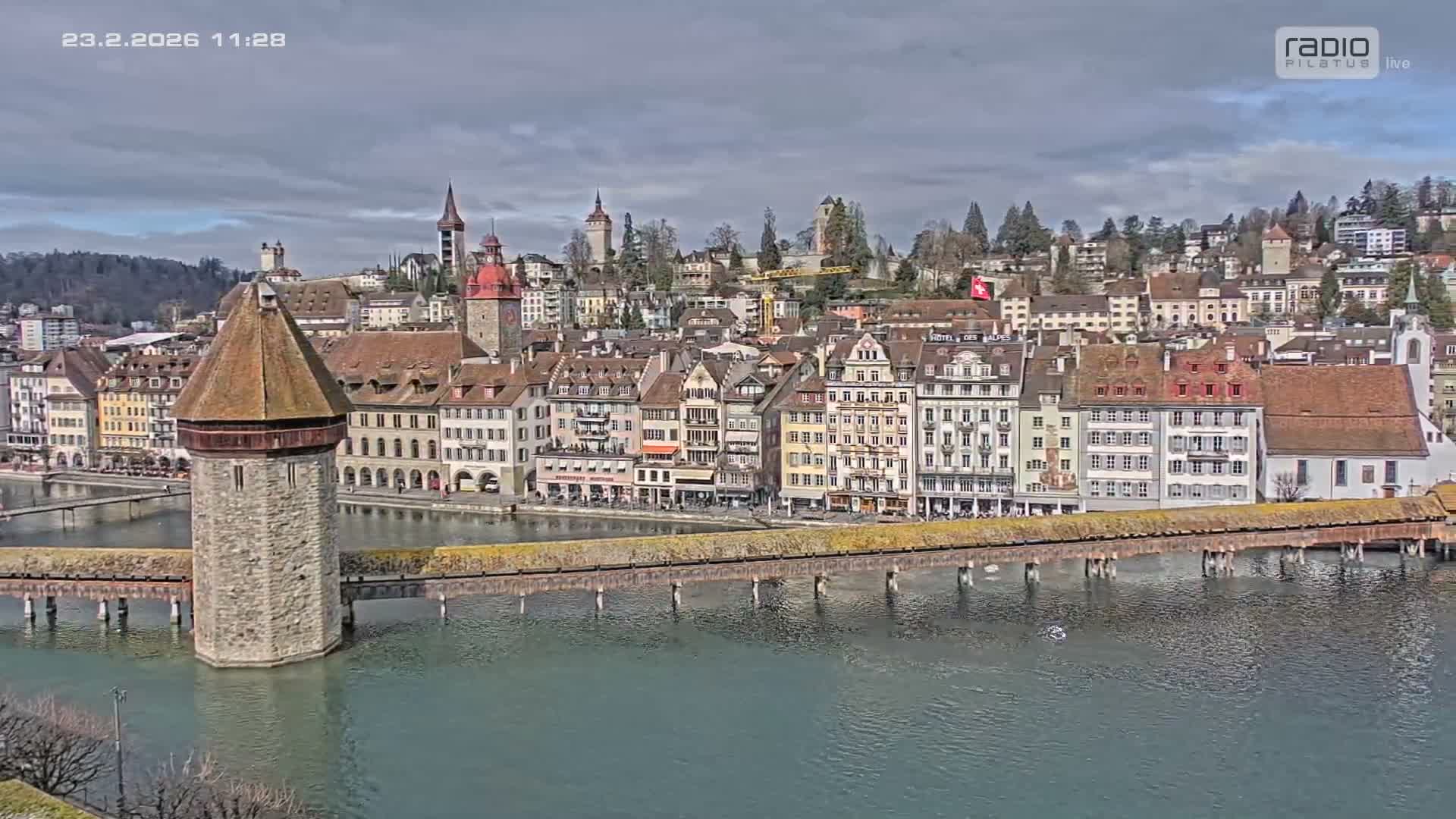 Luzern,  Lucerne Skyline Live Cam - Luzern, Lucerne-ville, Lucerne, Switzerland
