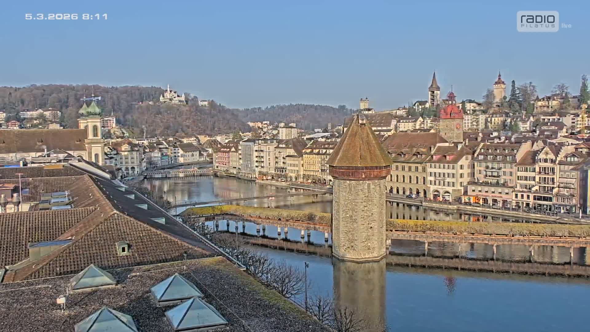 Luzern,  Lucerne Skyline Live Cam - Luzern, Lucerne-ville, Lucerne, Switzerland