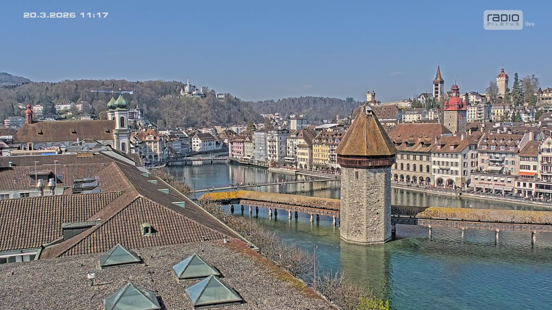 Luzern,  Lucerne Skyline Live Cam - Luzern, Lucerne-ville, Lucerne, Switzerland