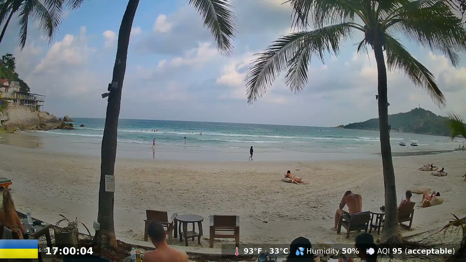 Haad Rin Beach from House of Sanskara Live Cam · Koh Pha Ngan, Surat Thani, Thailand 