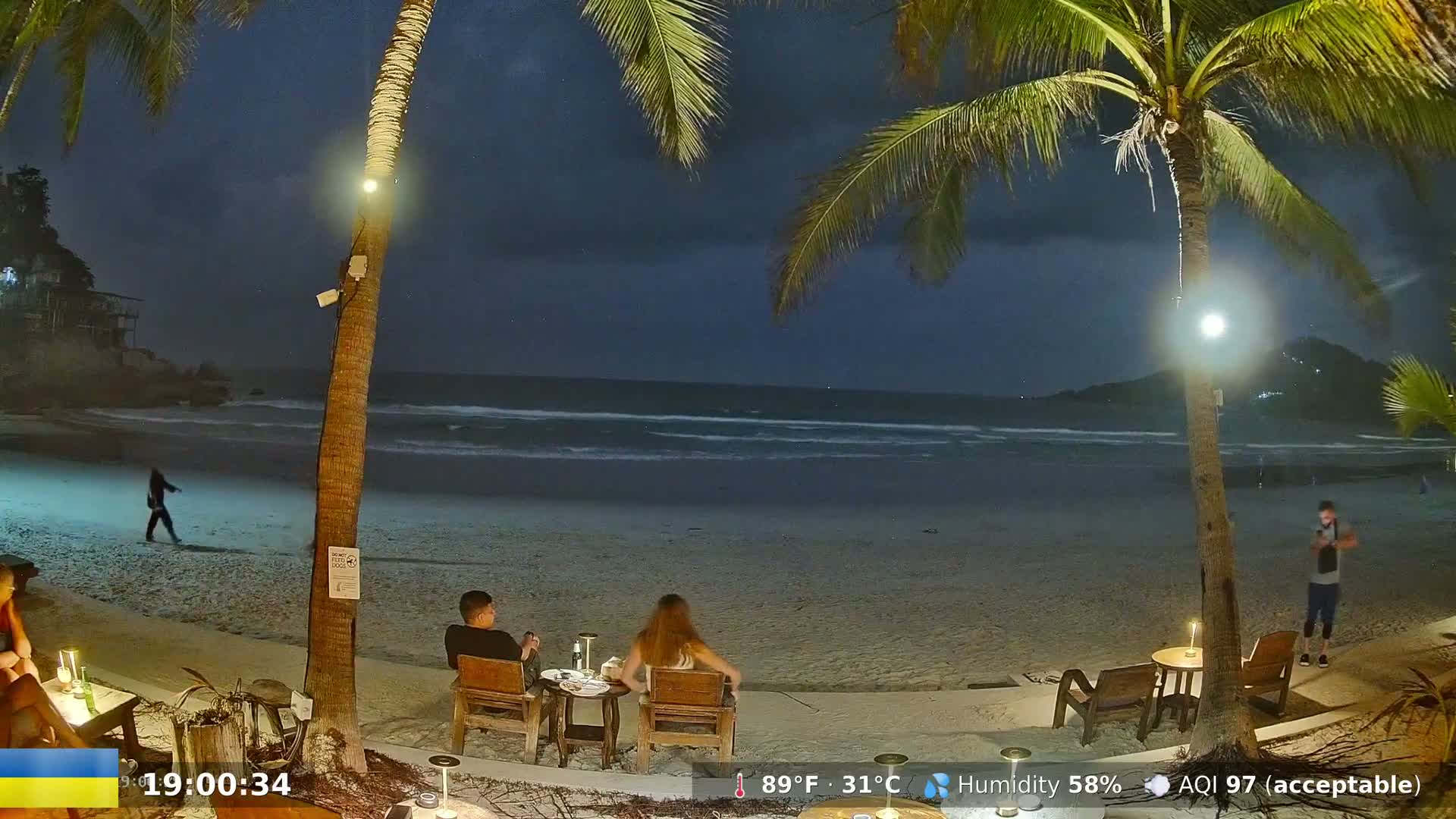 Haad Rin Beach from House of Sanskara Live Cam · Koh Pha Ngan, Surat Thani, Thailand 