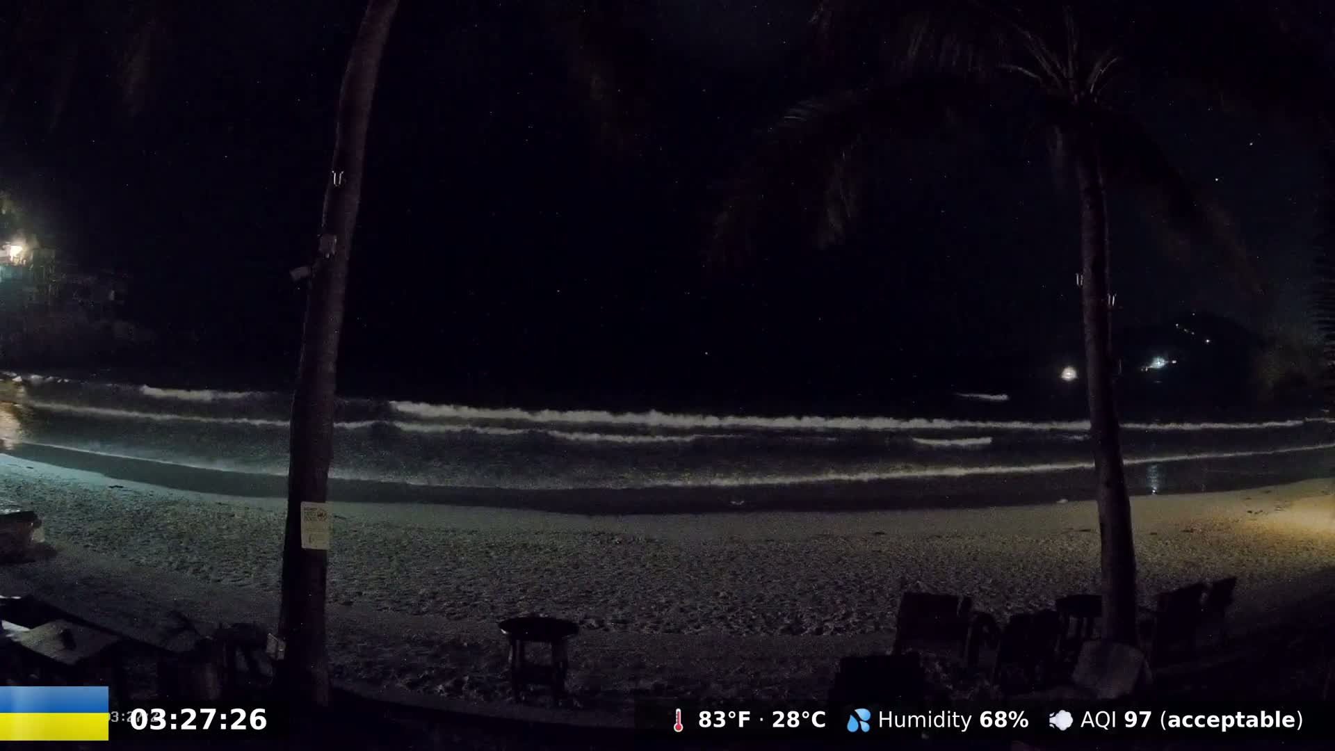 Haad Rin Beach from House of Sanskara Live Cam · Koh Pha Ngan, Surat Thani, Thailand 