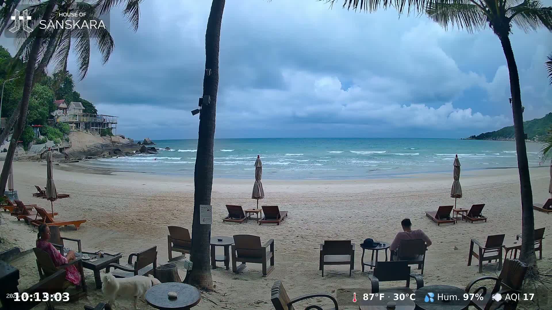 Haad Rin Beach from House of Sanskara Live Cam · Koh Pha Ngan, Surat Thani, Thailand 