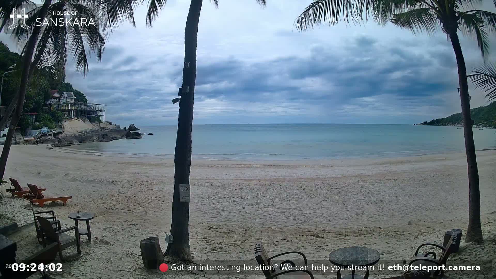 Haad Rin Beach from House of Sanskara Live Cam · Koh Pha Ngan, Surat Thani, Thailand 