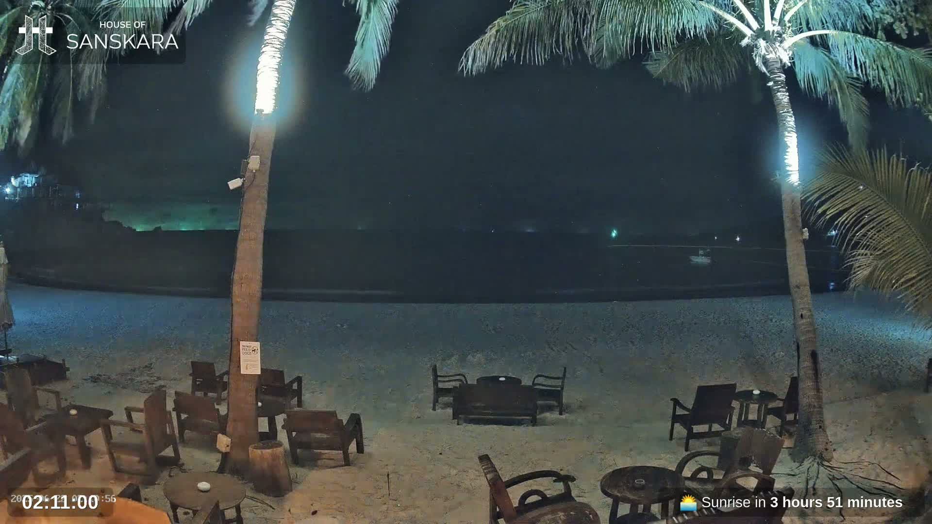 Haad Rin Beach from House of Sanskara Live Cam · Koh Pha Ngan, Surat Thani, Thailand 