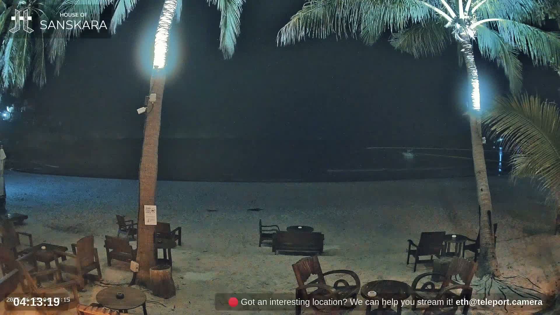 Haad Rin Beach from House of Sanskara Live Cam · Koh Pha Ngan, Surat Thani, Thailand 