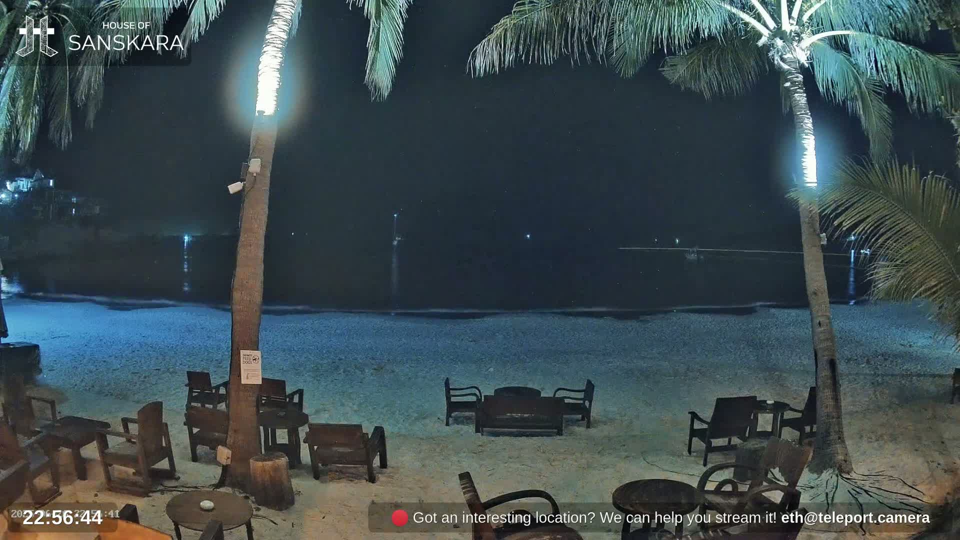 Haad Rin Beach from House of Sanskara Live Cam · Koh Pha Ngan, Surat Thani, Thailand 